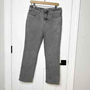 Madewell Slim Demi-Boot Jeans Women 28 Grey Excellent High Rise Stretch Denim